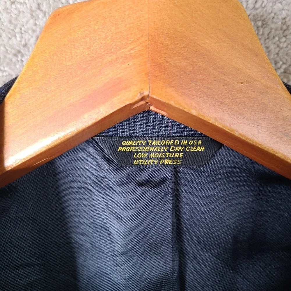Vintage John Weitz by Palm Beach Jacket Men 42L Gray Striped Blazer 2 Button USA